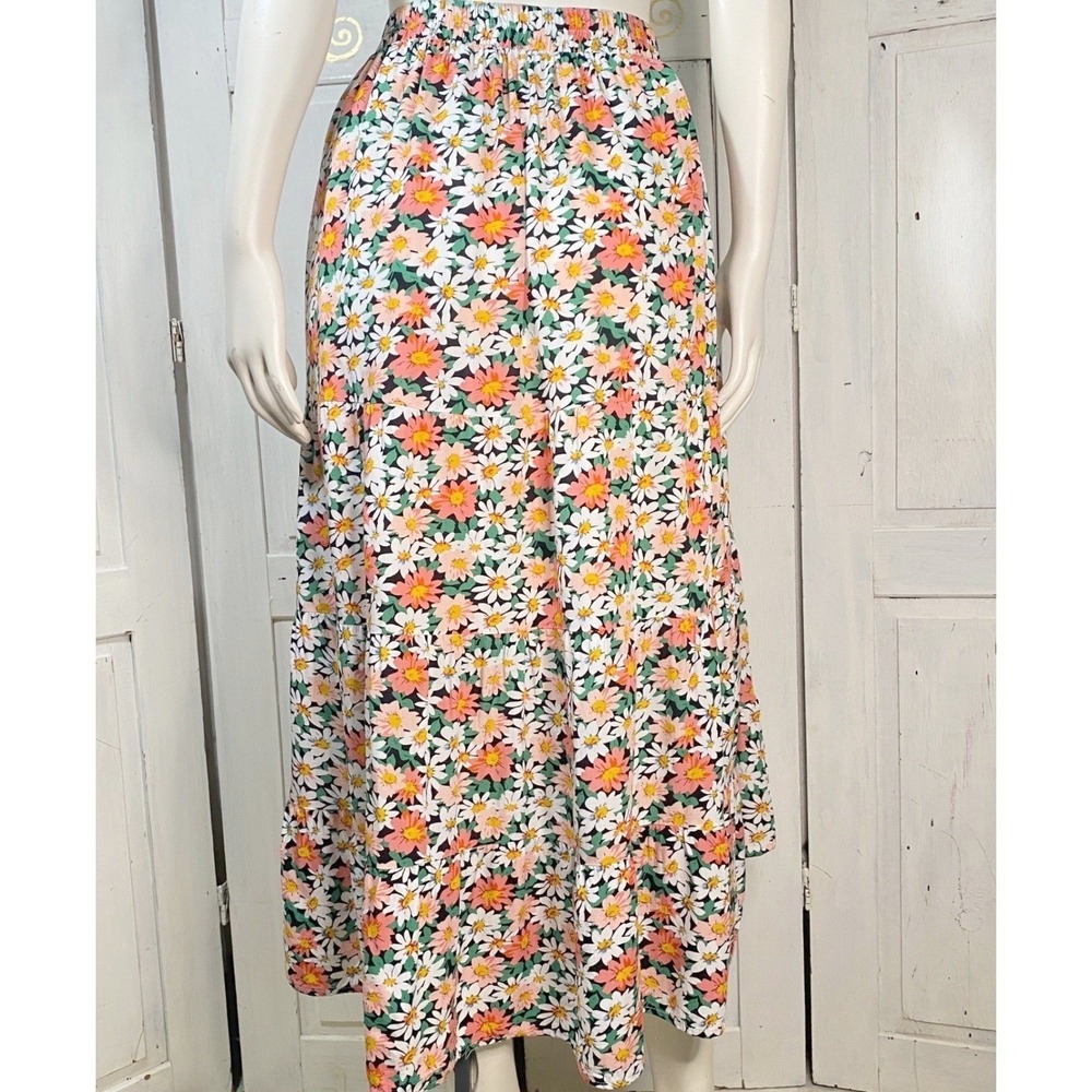 Prettygarden Cottage Country Midi Skirt Size‎ Large Hi-Low Lined Flowy Airy - Picture 4 of 10